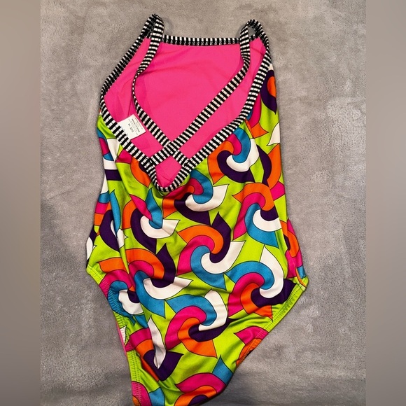 Colorful Dolphin Uglies One-Piece Swimsuit - Size Small - Picture 3 of 4